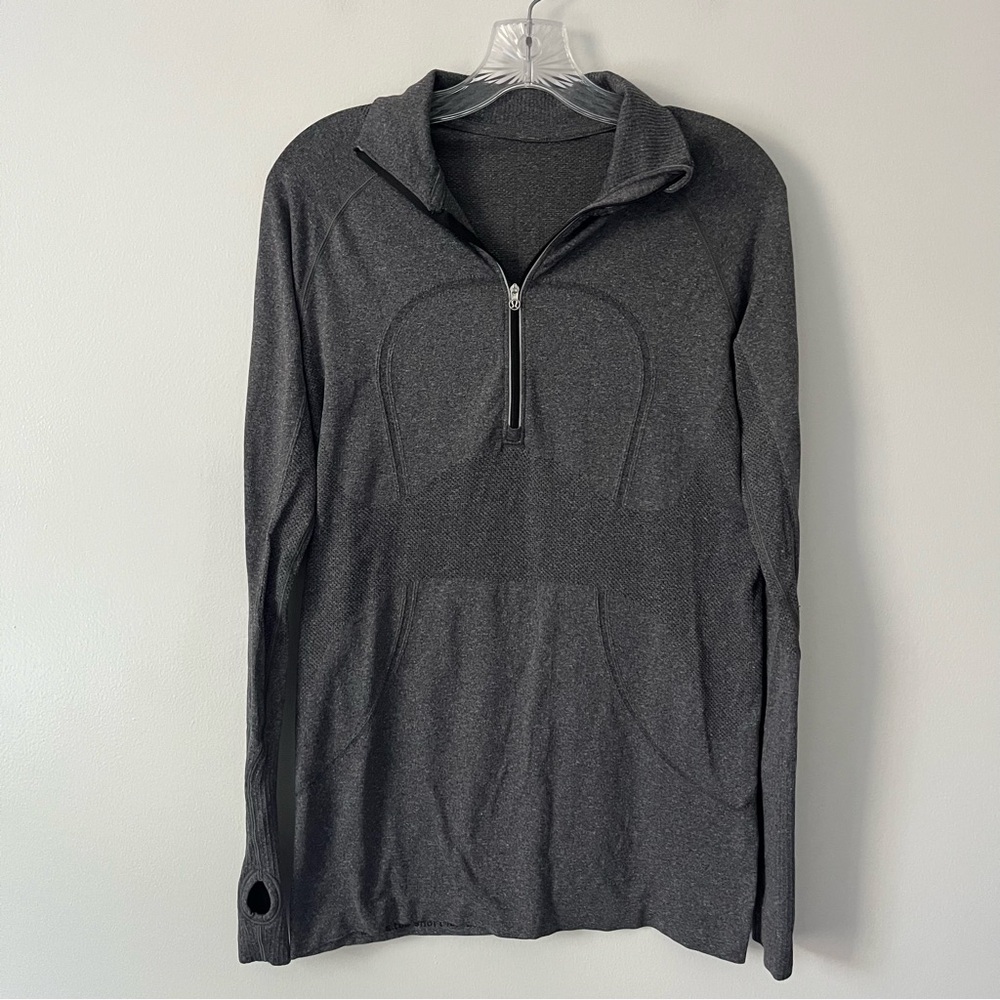 Lululemon Swiftly Tech 1/2 Zip Pullover Long Sleeve Top Gray 10